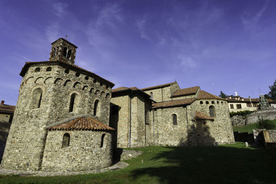 Low angle view of old building against sky