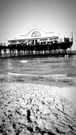 View of pier over calm sea