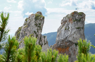 Rock formations against sky