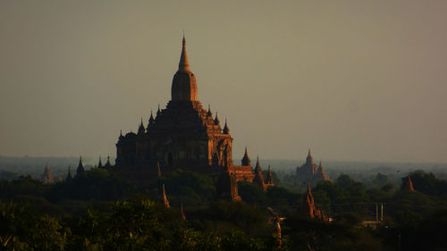 View of pagoda at sunset