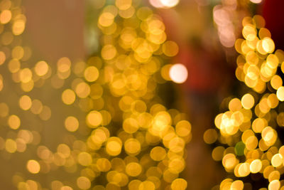 Defocused image of illuminated christmas tree