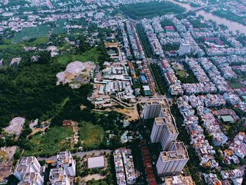 High angle view of cityscape