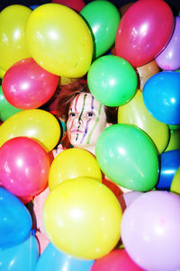 Close-up of multi colored balloons