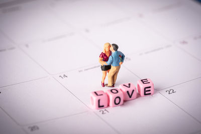 High angle view of text on paper