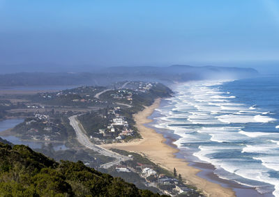 The costal town of wilderness along the garden route taken from the hilltops