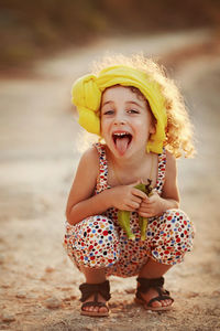 Portrait of cute girl at beach