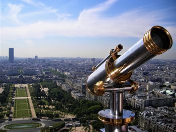 High angle view of cityscape against sky