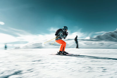 Person skiing in snow