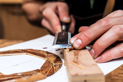 Man working on table