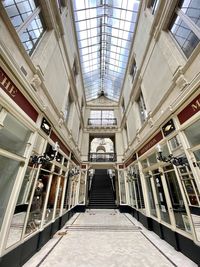 Low angle view of skylight in building