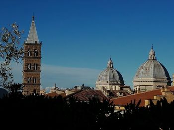 View of cathedral against clear blue sky