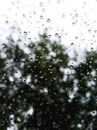 Full frame shot of wet glass window