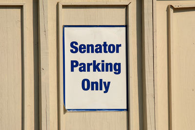 Senator park only sign, washington d.c., u.s.a.