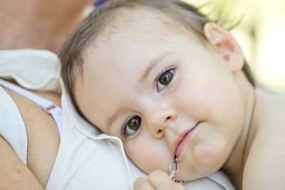 Close-up portrait of cute baby