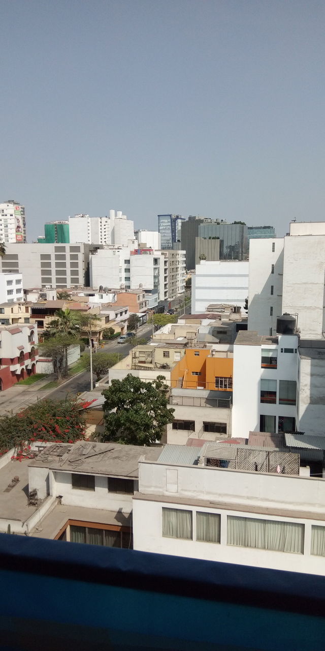 RESIDENTIAL BUILDINGS AGAINST CLEAR SKY