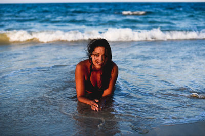 Close-up of woman at  beach