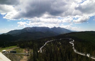 Scenic view of mountains against sky