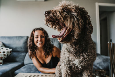 Beautiful woman with dog