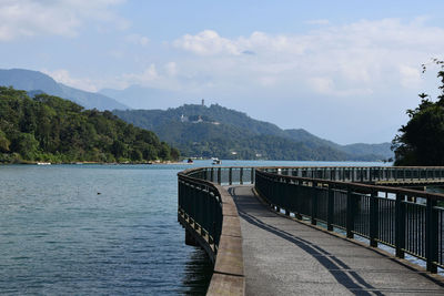 Footbridge over the sun moon lake in taiwan