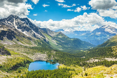 Scenic view of mountains against sky