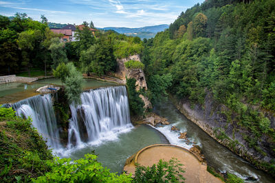 Scenic view of waterfall