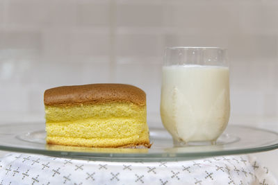 Close-up of breakfast served on table