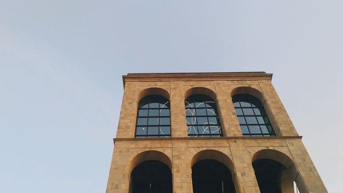 Low angle view of building against clear sky