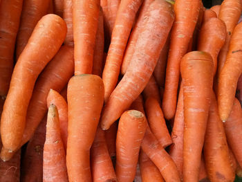 Full frame shot of carrots for sale at market stall