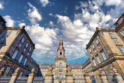 Low angle view of buildings against sky