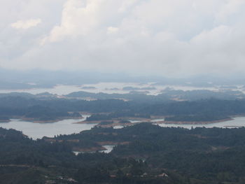 High angle view of landscape against sky