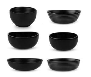 High angle view of black and coffee against white background