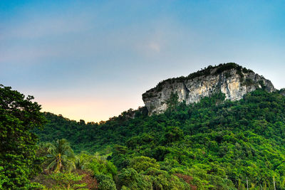 Scenic view of mountains against sky during sunset