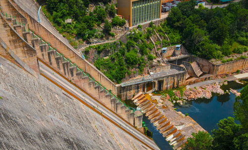 The view of the dam of the sau reservoir, in the ter river, in the province of girona