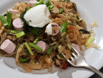 Close-up of food served in plate