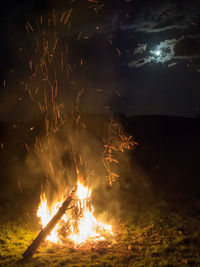 Illuminated lights at night