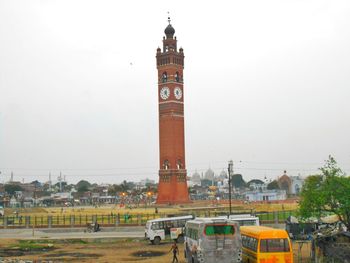 View of clock tower in city