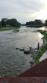 View of people in water