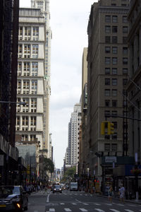 View of city street and buildings