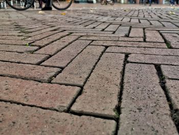 Surface level of cobblestone street