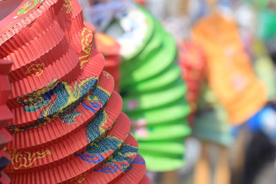 Close-up of multi colored leaves