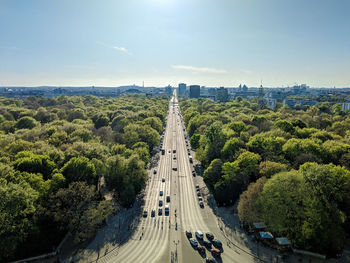 High angle view of berlin shot from victory column in tiergarten