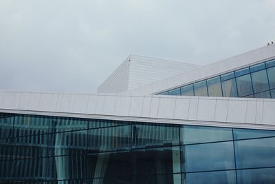 Low angle view of modern building against sky