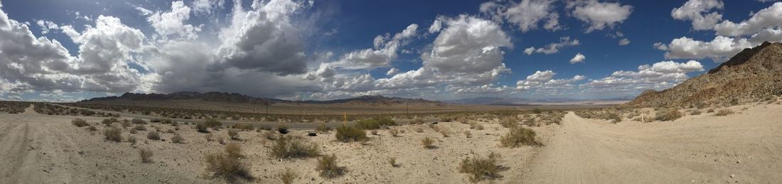 Scenic view of landscape against cloudy sky