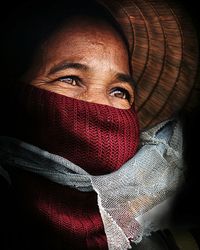 Close-up of woman looking away