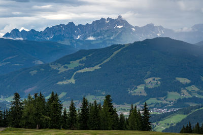 Scenic view of mountains against sky