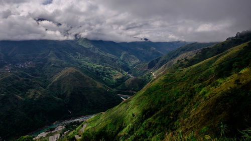 Scenic view of mountains against sky