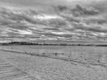 Scenic view of beach against sky