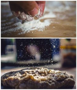 Close-up of hand holding water