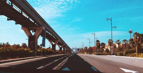 Road by bridge against sky in palm jumeirah 