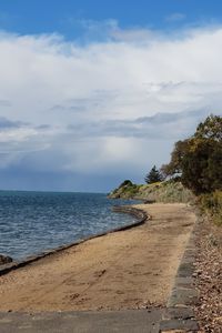 Scenic view of beach against sky